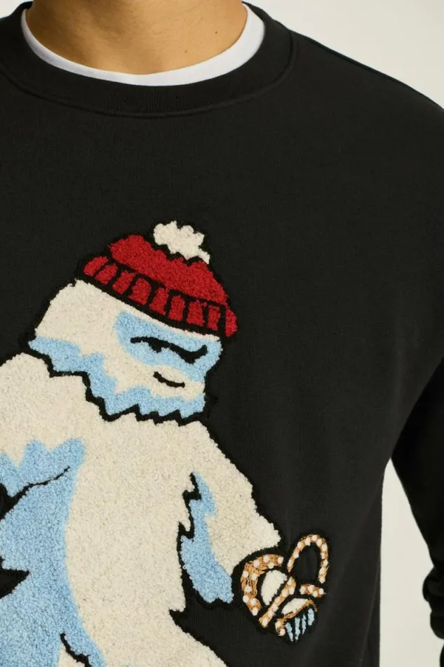 Men Critter Supersoft Fleece Crew Yeti In The City Bonobos Sweatshirts and Fleece