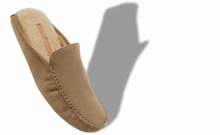 Men Dark Beige Suede Slippers Manolo Blahnik Slippers