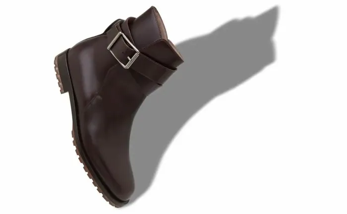Men Dark Brown Calf Leather Ankle Boots Manolo Blahnik Boots