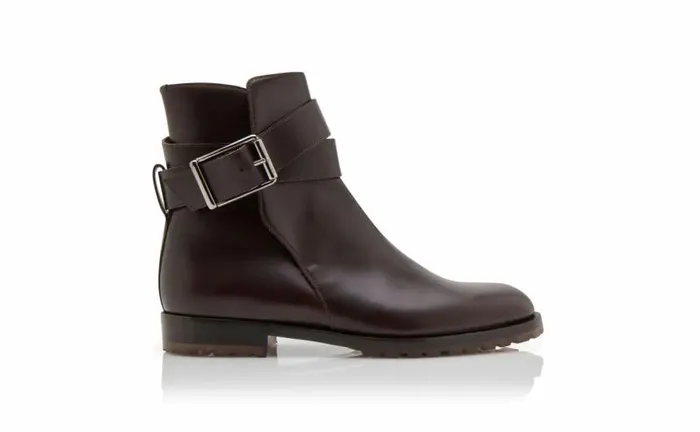 Men Dark Brown Calf Leather Ankle Boots Manolo Blahnik Boots