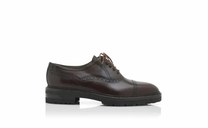 Men Dark Brown Calf Leather Lace Up Shoes Manolo Blahnik LaceUps