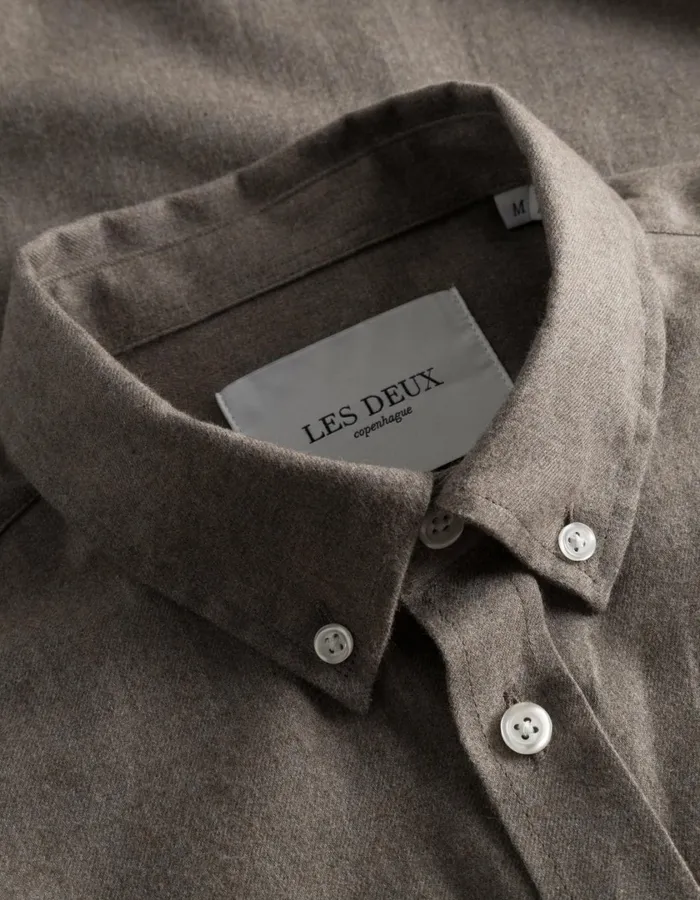 Men Desert Reg Shirt 8211 Mountain Grey Melange Les Deux ShirtsOvershirts