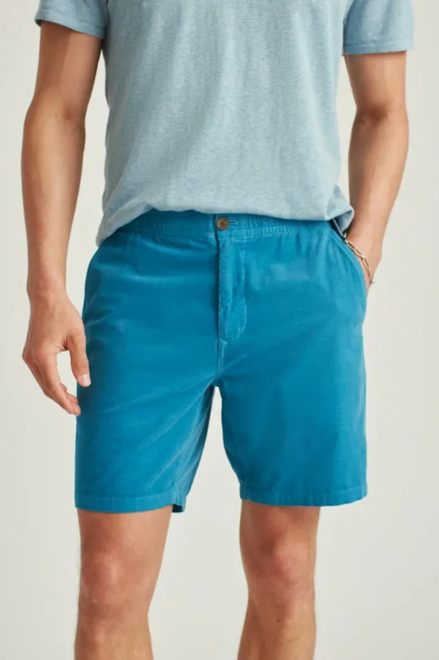 Men Drawstring Club Shorts Blue Micro Cord Bonobos Casual Shorts