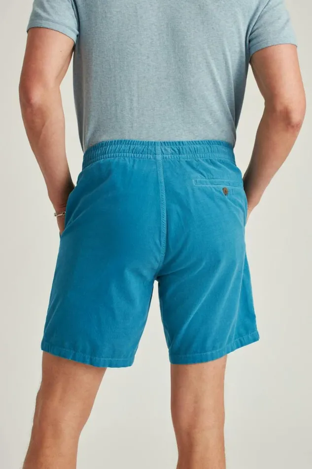 Men Drawstring Club Shorts Blue Micro Cord Bonobos Casual Shorts