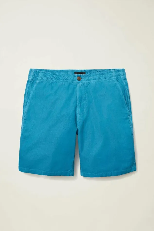 Men Drawstring Club Shorts Blue Micro Cord Bonobos Casual Shorts