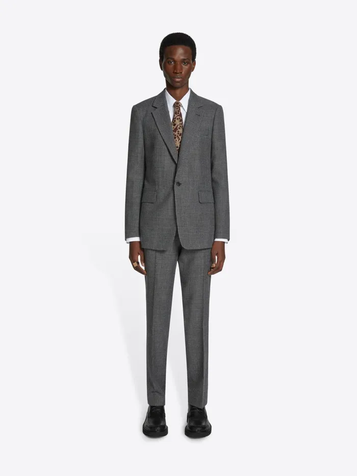 Men Dries Van Noten Suits Checked Wool Suit
