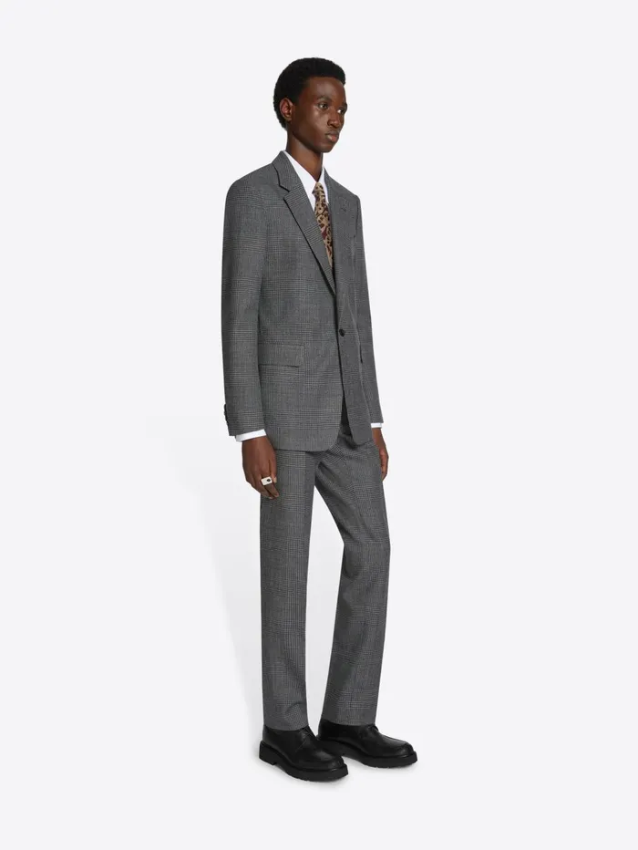 Men Dries Van Noten Suits Checked Wool Suit