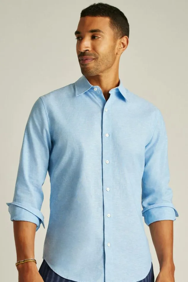 Men Easy Linen Shirt Light Blue Bonobos Business Casual Shirts