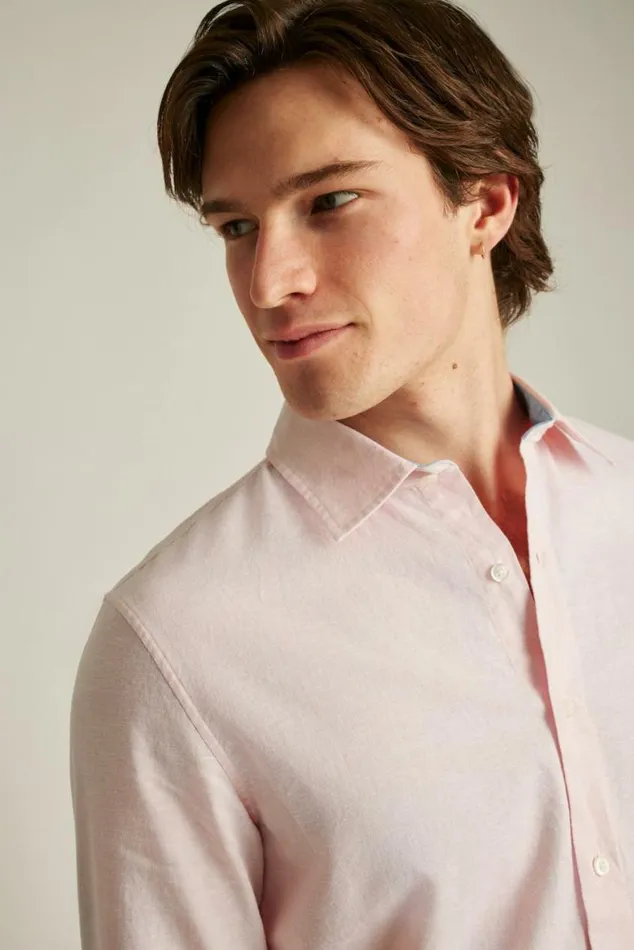 Men Easy Linen Shirt Light Pink Bonobos Business Casual Shirts