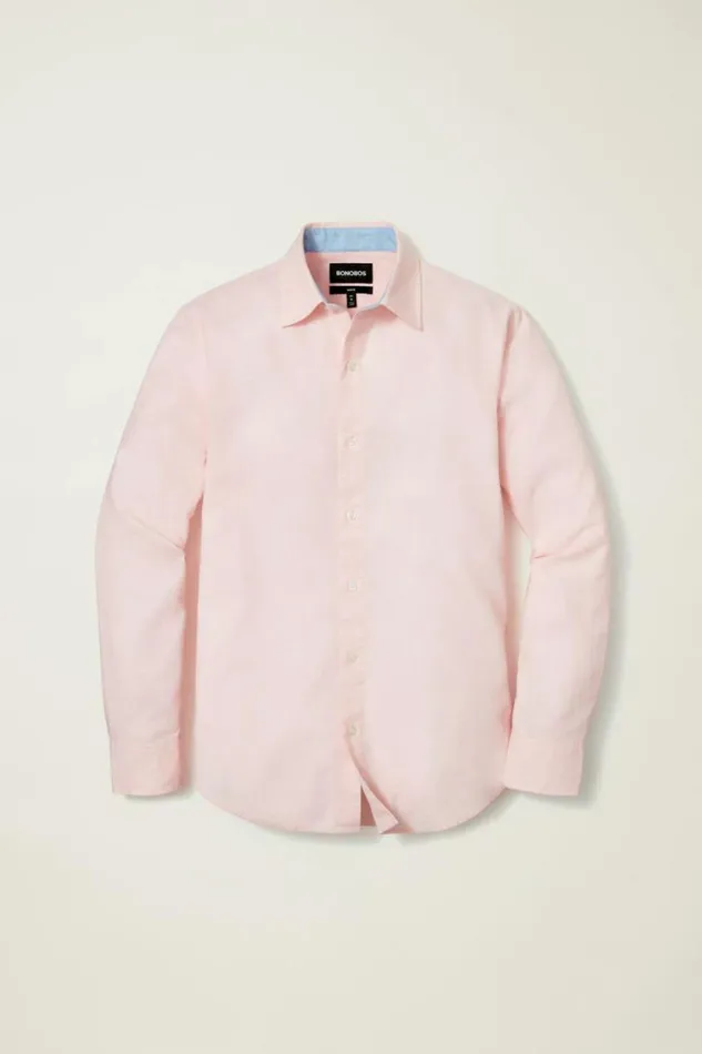 Men Easy Linen Shirt Light Pink Bonobos Business Casual Shirts
