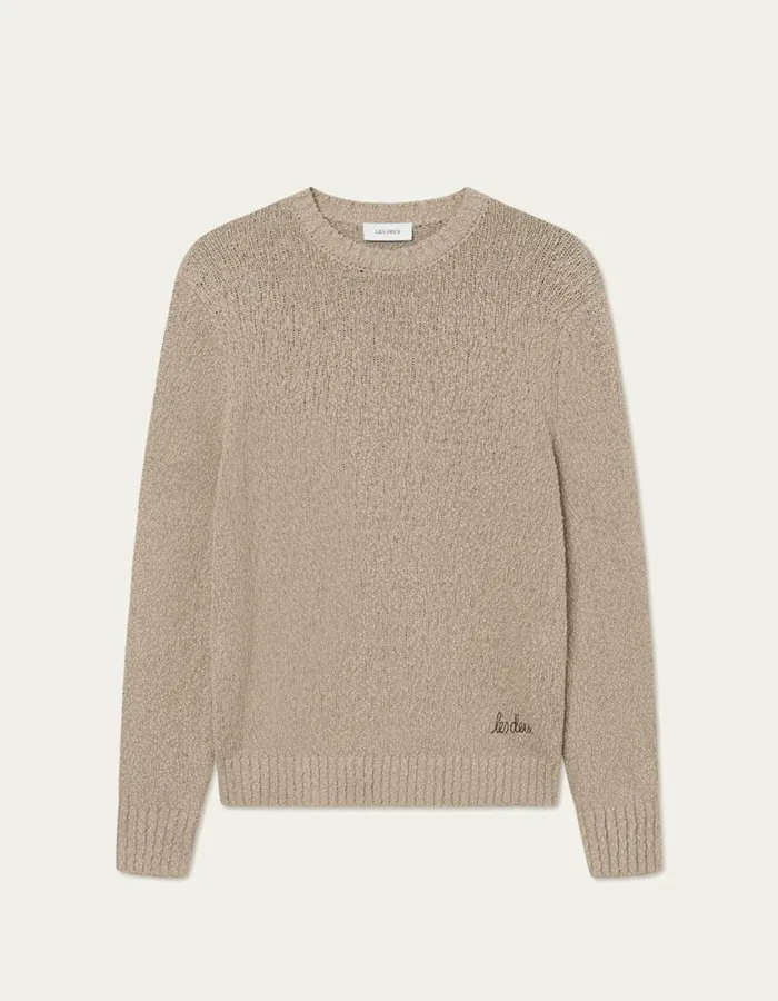 Men Errol Cotton Roundneck 8211 Light Desert Sand Les Deux Knitwear