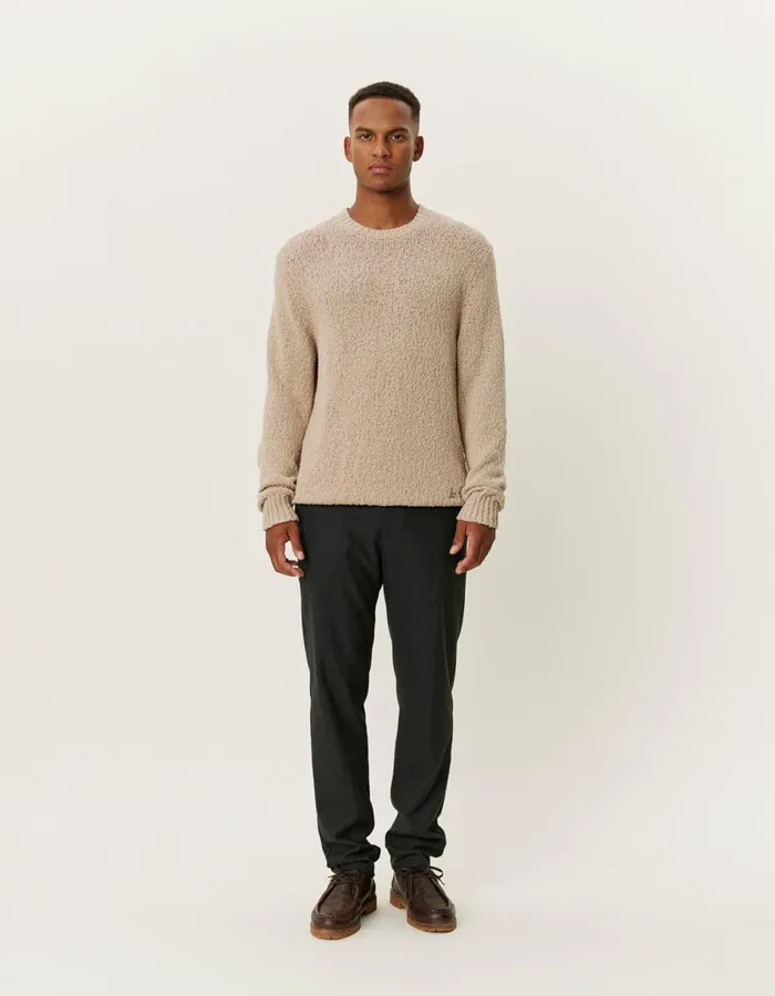 Men Errol Cotton Roundneck 8211 Light Desert Sand Les Deux Knitwear