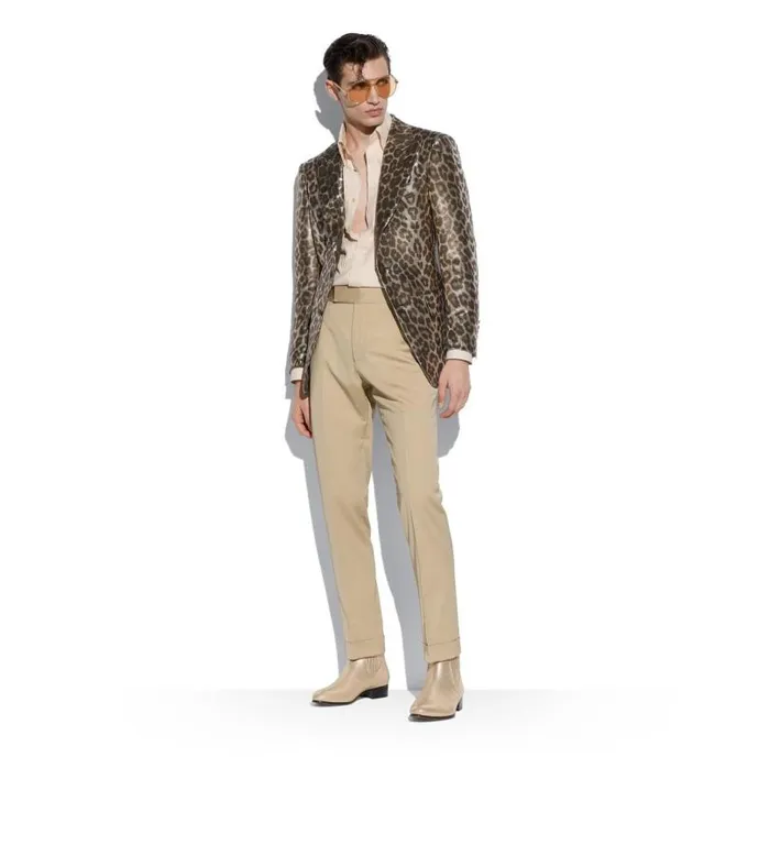 Men Evening Tom Ford Cangiante Leopard Atticus Jacket Leopard Brown and Black Men Evening Tom Ford Cangiante Leopard Atticus Jacket Leopard Brown and Black