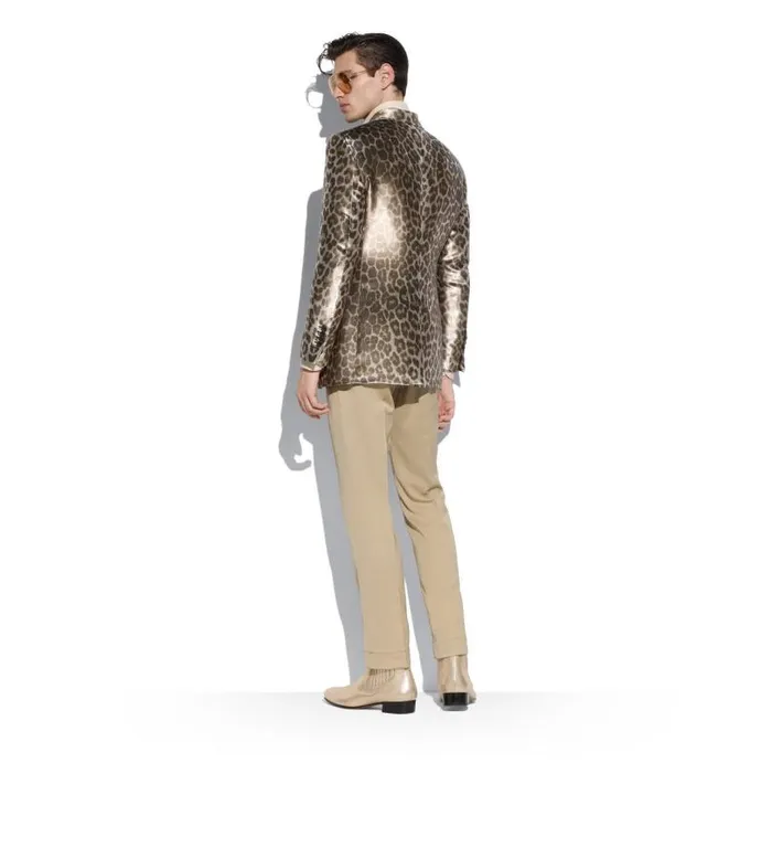 Men Evening Tom Ford Cangiante Leopard Atticus Jacket Leopard Brown and Black Men Evening Tom Ford Cangiante Leopard Atticus Jacket Leopard Brown and Black