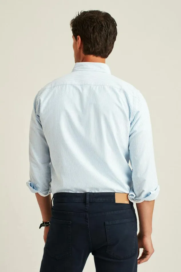 Men Everyday Oxford Shirt Blue Classic Stripe Bonobos Casual Shirts
