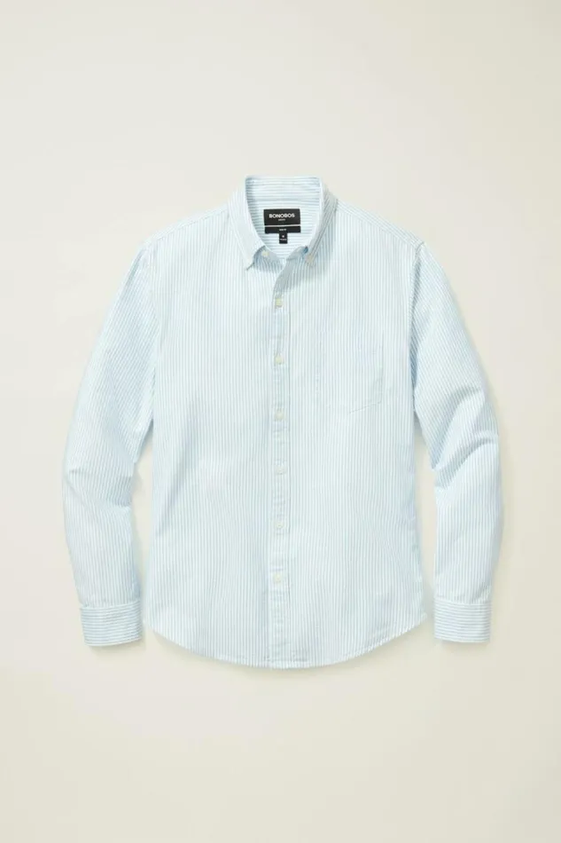Men Everyday Oxford Shirt Blue Classic Stripe Bonobos Casual Shirts