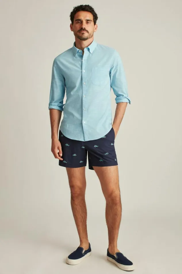 Men Everyday Shirt Aqua Texture Slub Bonobos Business Casual Shirts