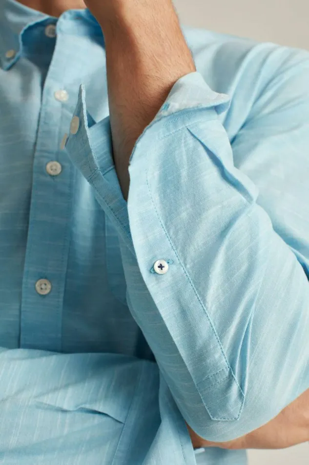 Men Everyday Shirt Aqua Texture Slub Bonobos Business Casual Shirts