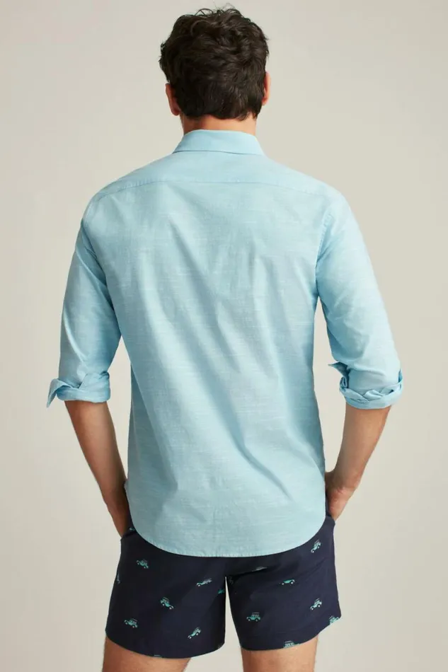 Men Everyday Shirt Aqua Texture Slub Bonobos Business Casual Shirts