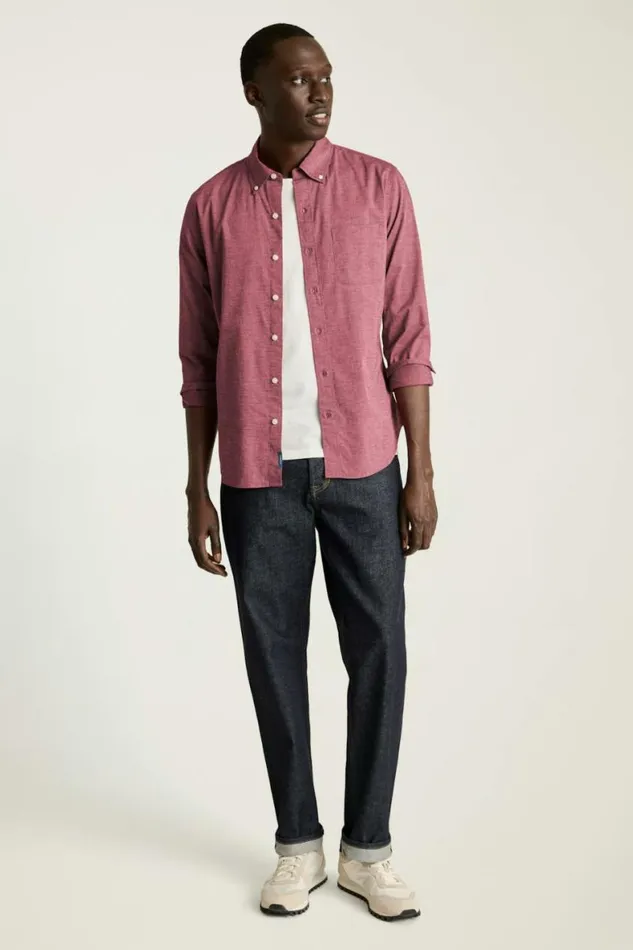 Men Everyday Shirt Cranberry Texture Bonobos Casual Shirts