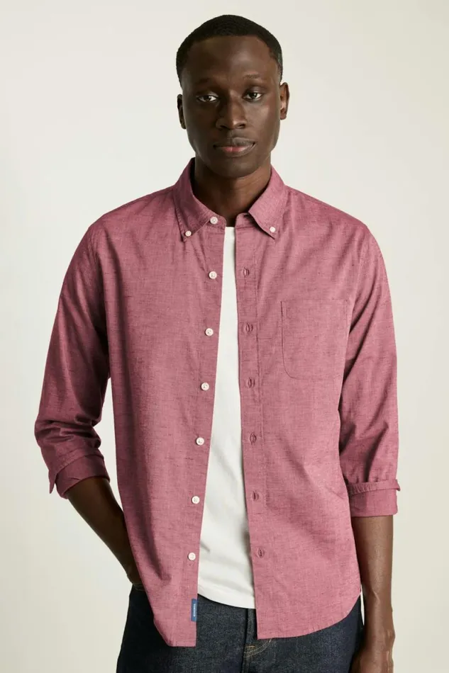 Men Everyday Shirt Cranberry Texture Bonobos Casual Shirts