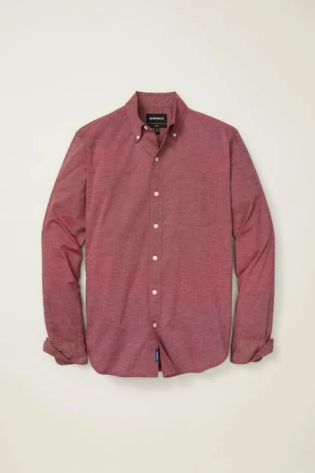 Men Everyday Shirt Cranberry Texture Bonobos Casual Shirts