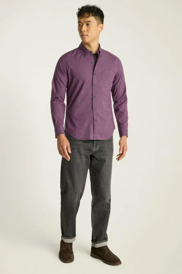 Men Everyday Shirt Navy Plum Check Bonobos Business Casual Shirts