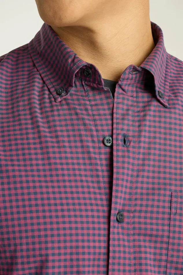 Men Everyday Shirt Navy Plum Check Bonobos Business Casual Shirts