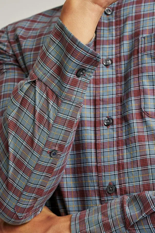 Men Everyday Shirt Pomegranate Plaid Bonobos Business Casual Shirts