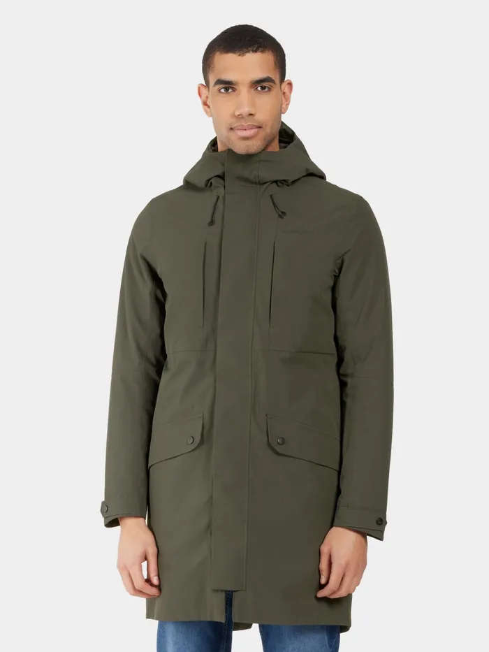 Men Falke Parka Deep Green Didriksons Autumn Jackets