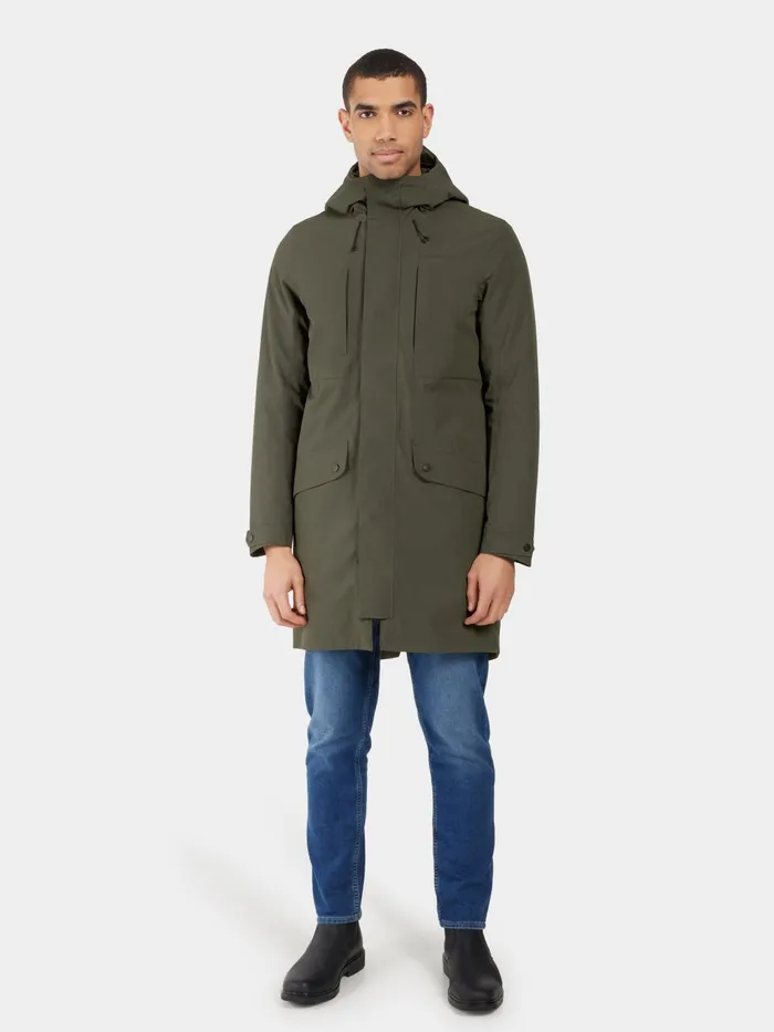 Men Falke Parka Deep Green Didriksons Autumn Jackets