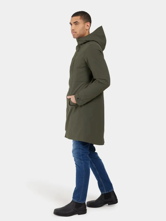 Men Falke Parka Deep Green Didriksons Autumn Jackets