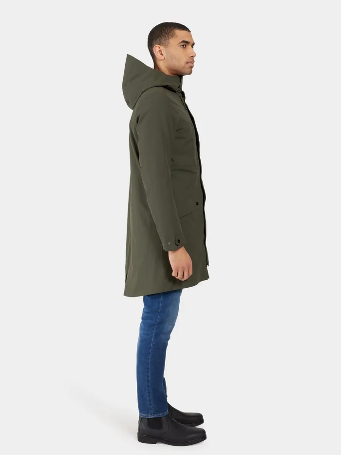 Men Falke Parka Deep Green Didriksons Autumn Jackets