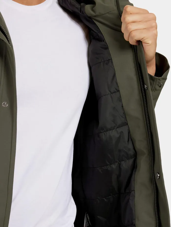 Men Falke Parka Deep Green Didriksons Autumn Jackets