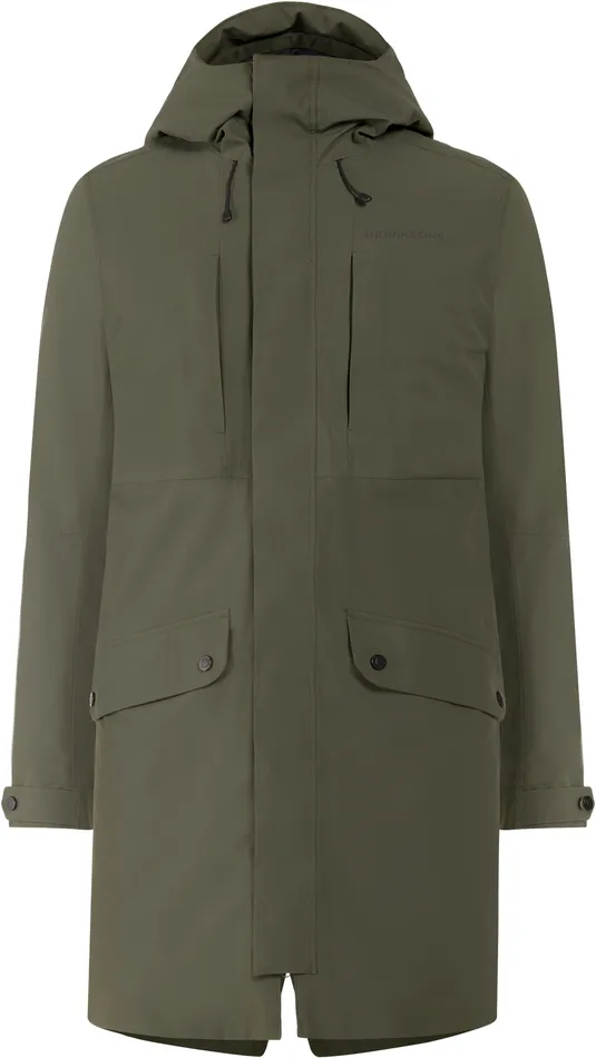 Men Falke Parka Deep Green Didriksons Autumn Jackets
