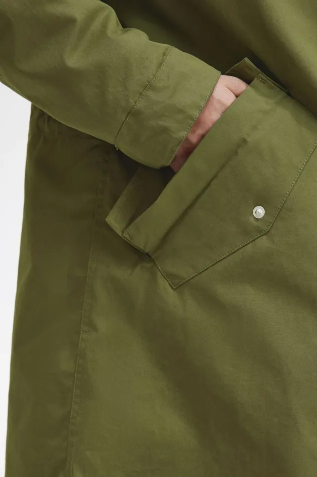 Men Faux Fur Lined Parka Parka Green Fred Perry Coats and Jackets