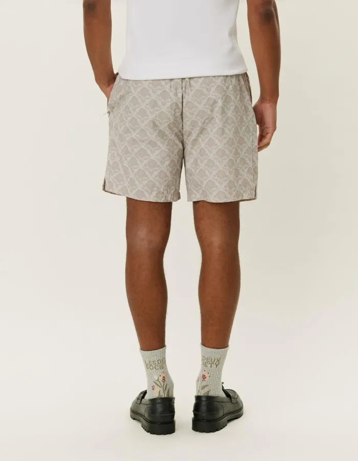 Men Flower Tile Track Shorts 8211 Light SandDark Sand Les Deux Shorts