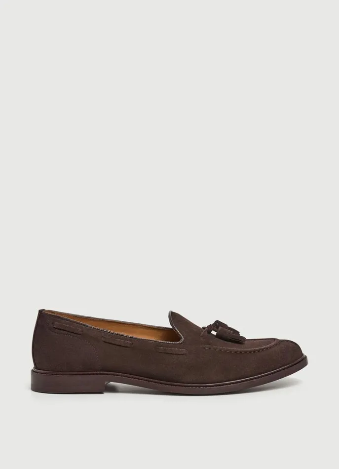 Men Formal Shoes Hackett London Moccasins With Suede Tassels Brown
