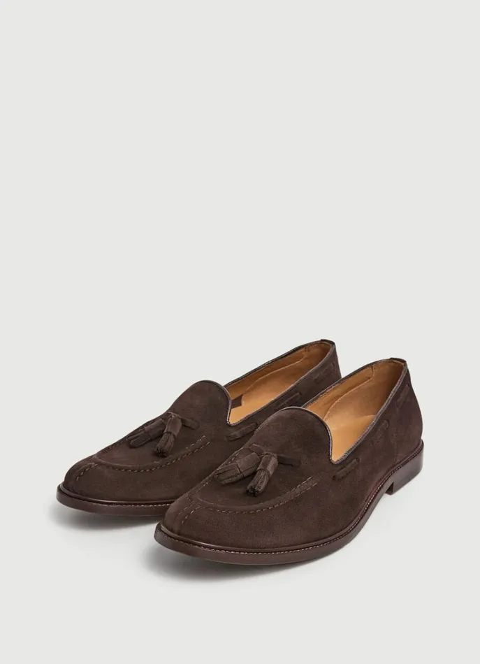 Men Formal Shoes Hackett London Moccasins With Suede Tassels Brown