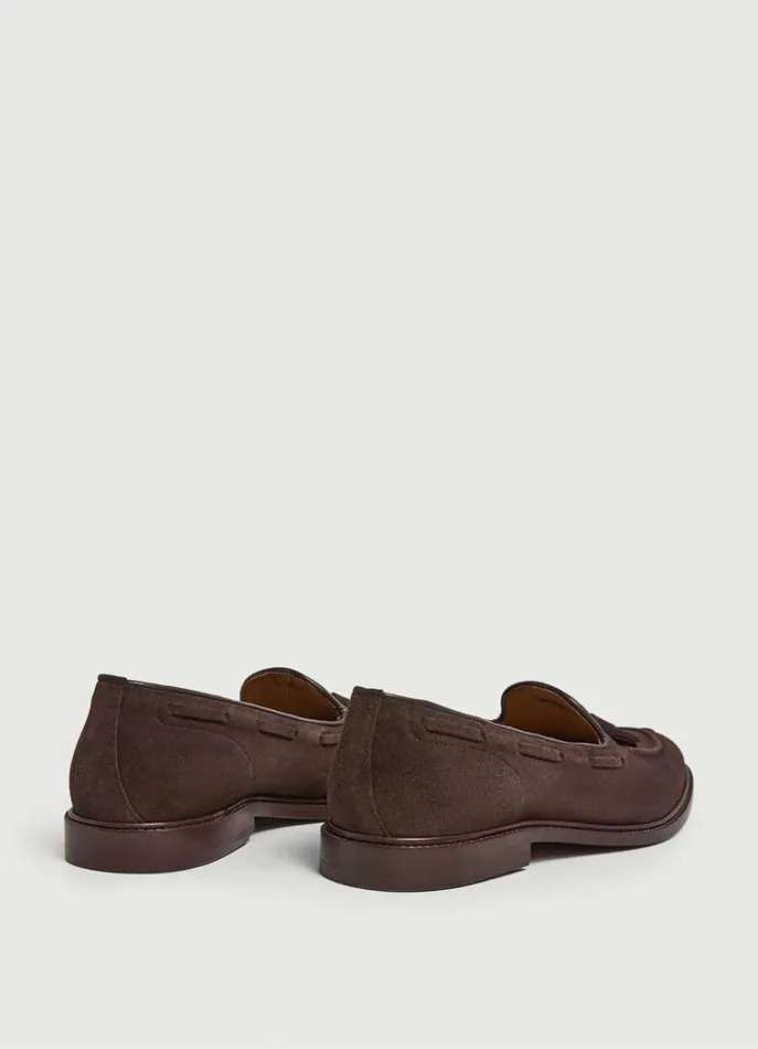 Men Formal Shoes Hackett London Moccasins With Suede Tassels Brown