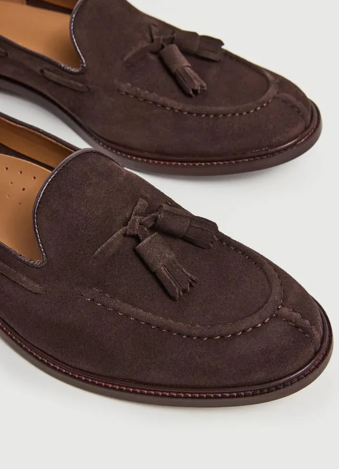 Men Formal Shoes Hackett London Moccasins With Suede Tassels Brown
