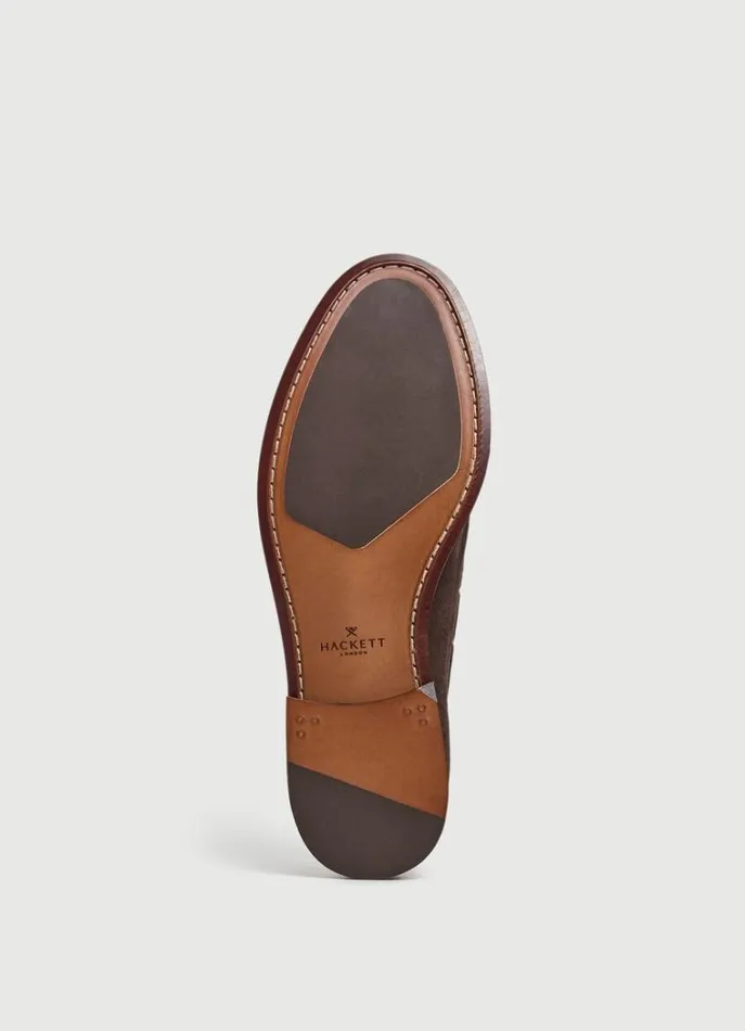 Men Formal Shoes Hackett London Moccasins With Suede Tassels Brown