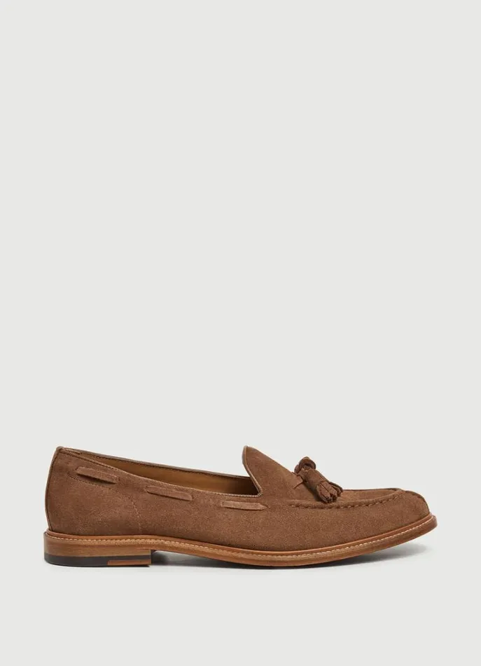 Men Formal Shoes Hackett London Moccasins With Suede Tassels Sand Beige