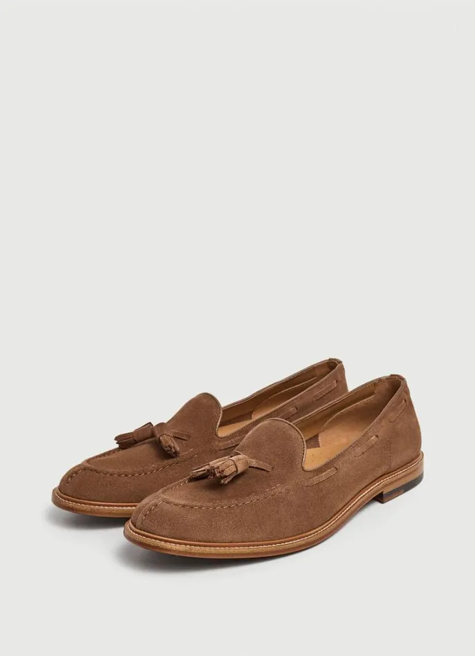 Men Formal Shoes Hackett London Moccasins With Suede Tassels Sand Beige