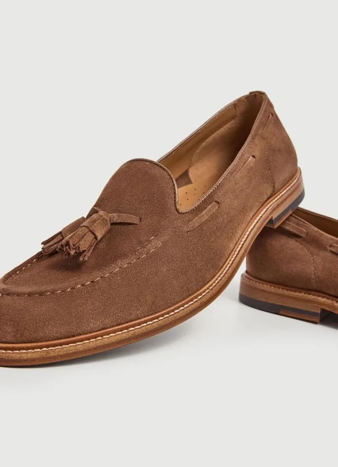 Men Formal Shoes Hackett London Moccasins With Suede Tassels Sand Beige