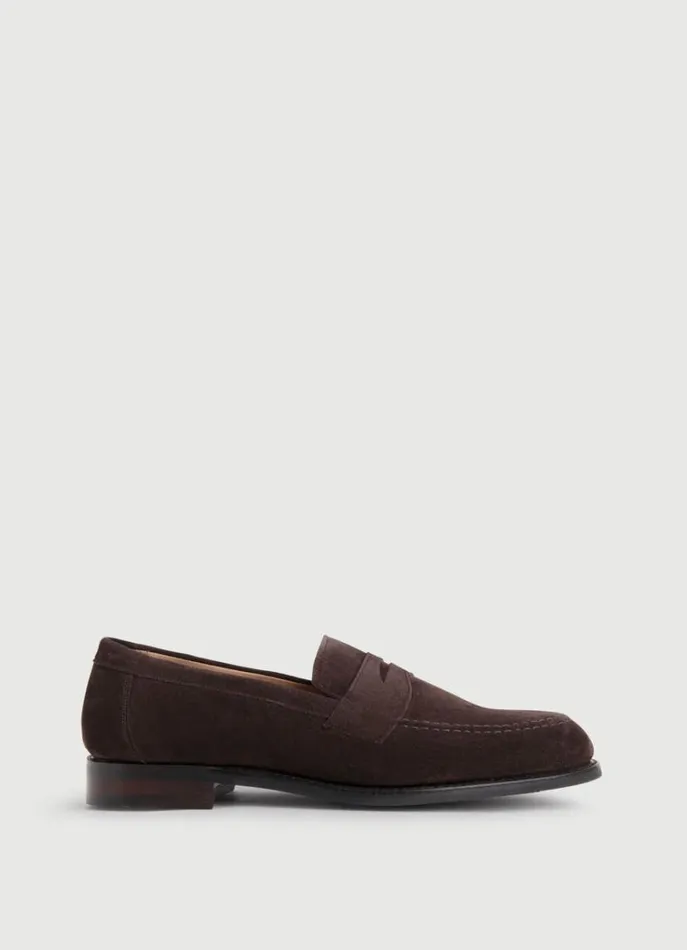 Men Formal Shoes Hackett London Suede Mask Loafers Brown