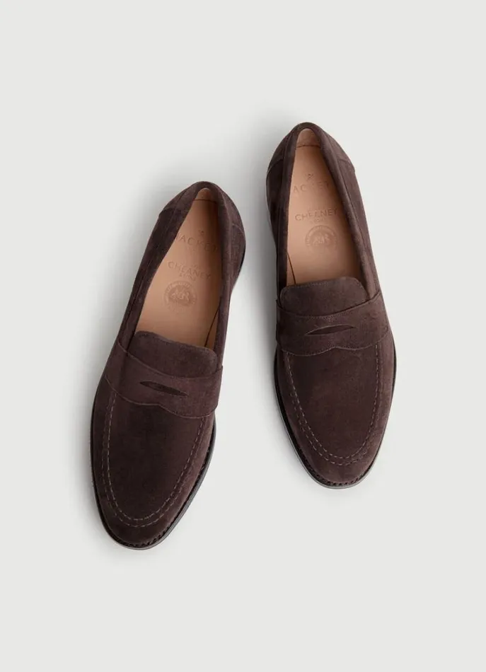 Men Formal Shoes Hackett London Suede Mask Loafers Brown