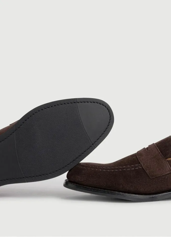 Men Formal Shoes Hackett London Suede Mask Loafers Brown