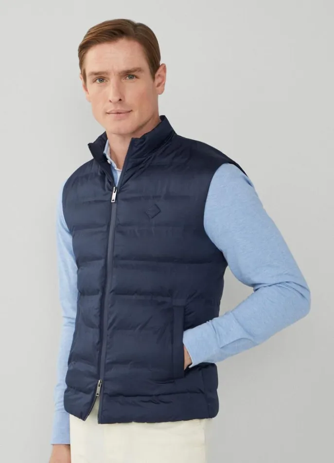 Men Gilets Hackett London Sustainable Padded Gilet Navy Blazer