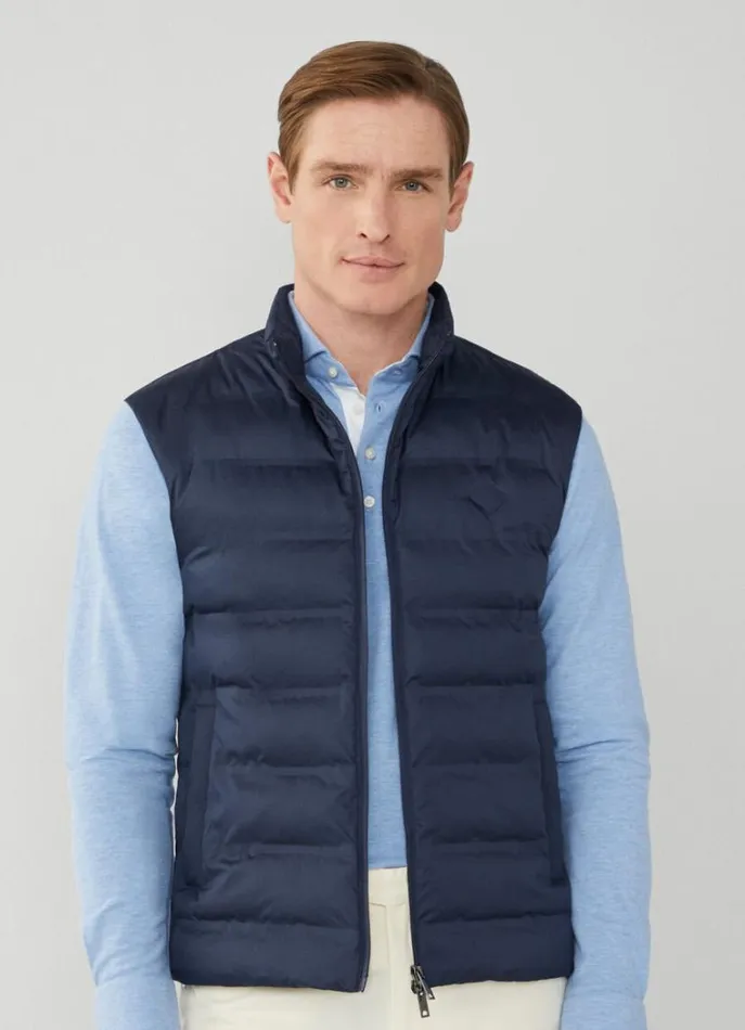 Men Gilets Hackett London Sustainable Padded Gilet Navy Blazer
